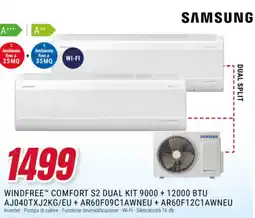 Trony SAMSUNG WINDFREE COMFORT S2 DUAL KIT 9000 + 12000 BTU AJ040TXJ2KG/EU + AR60F09C1AWNEU + AR60F12C1AWNEU offerta