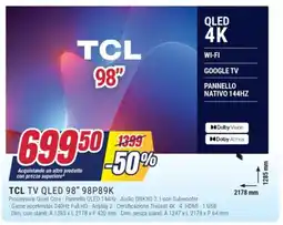 Trony TCL TV QLED 98" 98P89K offerta