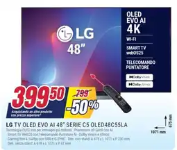 Trony LG TV OLED EVO AI 48" SERIE C5 OLED48C55LA offerta