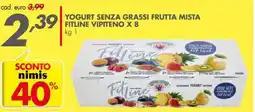 Italmark Yogurt senza grassi frutta mista fitline vipiteno x 8 offerta