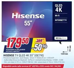 Trony HISENSE TV QLED 4K 55" 55E79Q offerta