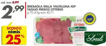 Bresaola della valtellina igp taglio fresco CITTERIO