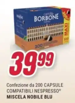 Trony Confezione da 200 capsule compatibili nespresso miscela nobile blu offerta
