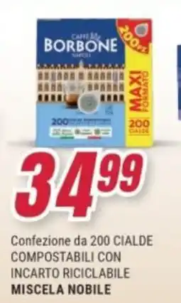 Trony Confezione da 200 cialde compostabili con incarto riciclabile miscela nobile offerta