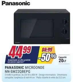Trony PANASONIC MICROONDE NN-SM22QBEPG offerta