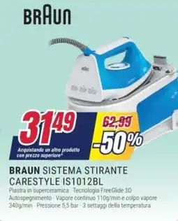 Trony BRAUN SISTEMA STIRANTE CARESTYLE IS1012BL offerta
