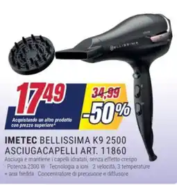 Trony IMETEC BELLISSIMA K9 2500 ASCIUGACAPELLI ART. 11860 offerta