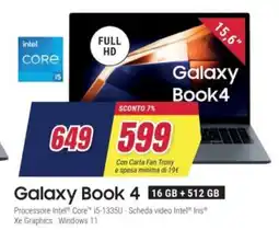 Trony SAMSUNG Galaxy Book4 offerta