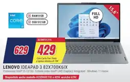 Trony LENOVO IDEAPAD 3 82X700K6IX offerta