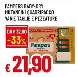 A&O Pampers baby-dry mutandini quadripacco varie taglie e pezzature offerta