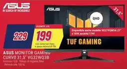 Trony ASUS MONITOR GAMING CURVO 31,5" VG32WQ3B offerta