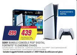 Trony Sony bundle console PS5 digital fortnite flowering chaos offerta