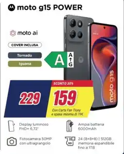 Trony moto g15 POWER offerta