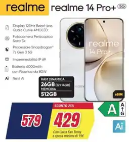 Trony realme 14 Pro+ 5G offerta