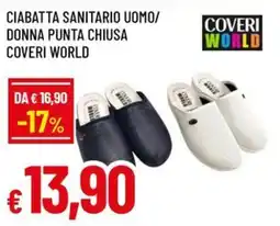 A&O Ciabatta sanitario uomo/ donna punta chiusa coveri world offerta