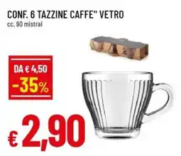 A&O Conf. 6 tazzine caffe" vetro offerta