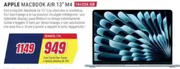 Trony APPLE MACBOOK AIR 13" M4 16+256 GB offerta