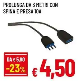 A&O Prolunga da 3 metri con spina e presa 10A offerta