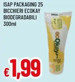 A&O Isap packaging 25 bicchieri ecokay biodegradabili offerta