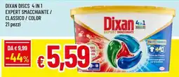 A&O Dixan discs 4 in 1 expert smacchiante / classico/color 21 pezzi offerta