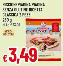 A&O Riccionepiadina piadina senza glutine ricetta classica 2 pezzi offerta
