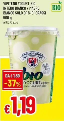 A&O Vipiteno yogurt bio intero bianco / magro bianco solo 0,1% di grassi offerta