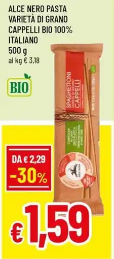 A&O Alce nero pasta varietà di grano cappelli bio 100% italiano offerta