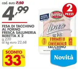 Italmark Fesa di tacchino al forno fresca salumeria BERETTA offerta