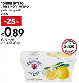 Bennet Yogurt intero sterzing VIPITENO offerta