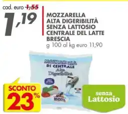 Italmark Mozzarella alta digeribilità senza lattosio centrale del latte BRESCIA offerta