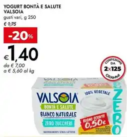 Bennet Yogurt bontà e salute VALSOIA offerta