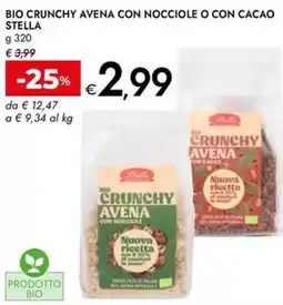 Bennet Bio crunchy avena con nocciole o con cacao STELLA offerta