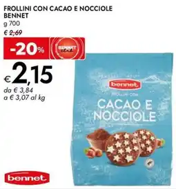 Bennet Frollini con cacao e nocciole BENNET offerta