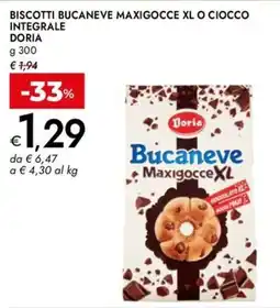 Bennet Biscotti bucaneve maxigocce xl o ciocco integrale DORIA offerta