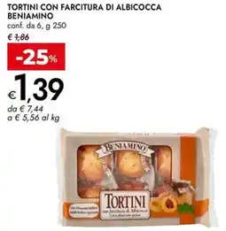 Bennet Tortini con farcitura di albicocca BENIAMINO offerta