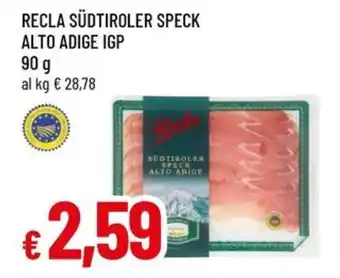 Recla südtiroler speck alto adige igp