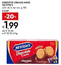 Bennet Digestive creams minis MCVITIE'S offerta