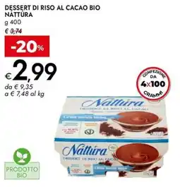 Bennet Dessert di riso al cacao bio NÁTTÚRA offerta