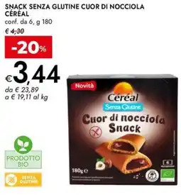 Bennet Snack senza glutine cuor di nocciola CÉRÉAL offerta