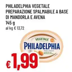A&O Philadelphia vegetale preparazione spalmabile a base di mandorla e avena offerta