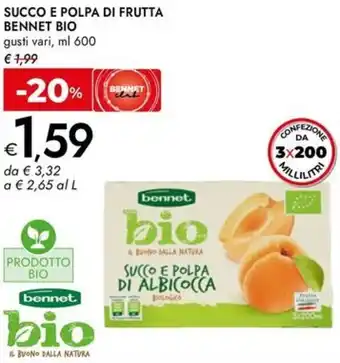 Bennet Succo e polpa di frutta BENNET BIO offerta