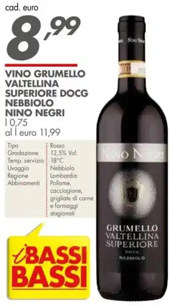 Italmark Vino grumello valtellina superiore docg nebbiolo NINO NEGRI offerta