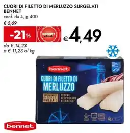 Bennet Cuori di filetto di merluzzo surgelati BENNET offerta