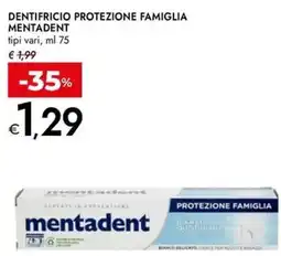 Bennet Dentifricio protezione famiglia MENTADENT offerta