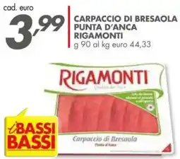 Italmark Carpaccio di bresaola punta d'anca RIGAMONTI offerta