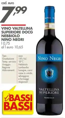 Italmark Vino valtellina superiore docg nebbiolo NINO NEGRI offerta