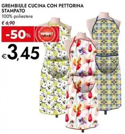 Bennet Grembiule cucina con pettorina stampato offerta
