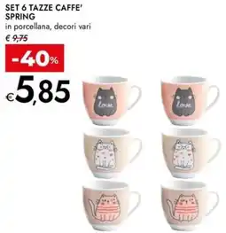 Bennet Set 6 tazze caffe' spring offerta