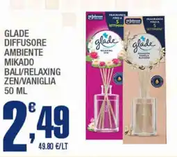 Splendidi e Splendenti Glade diffusore ambiente mikado bali/relaxing zen/vaniglia offerta