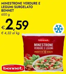 Bennet Minestrone verdure e legumi surgelato BENNET offerta
